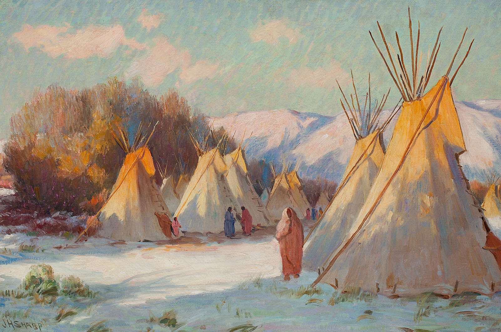 Evening Rays. (Crow Reservation); [Evening Rays, Crow Village Winter]